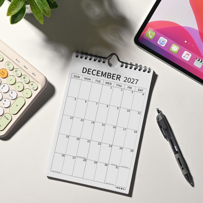 Yibukiu Small Wall Calendar 2026-2028, 24 Months 6''x9'' Mini Calendar