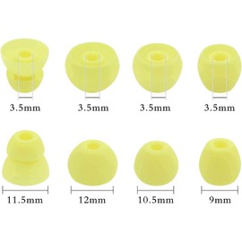 ALXCD Ear Tips Compatible with Beats Flex Earbuds, S/M/L/D 4 Sizes 4 Pairs Soft Silicone Eargels Replacement Earbuds Tips Ear Tips, Compatible with Beats Flex, 4 Pairs (Yuzu Yellow)