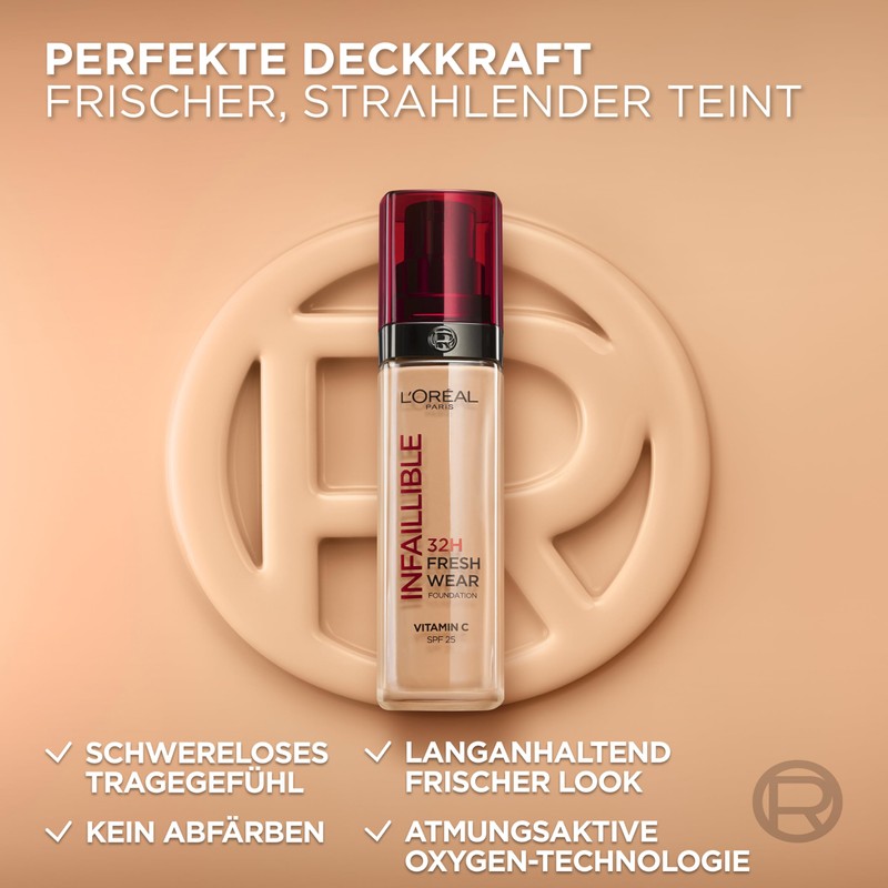 L'Oréal Paris makeup, waterproof and long-lasting liquid foundation with SPF