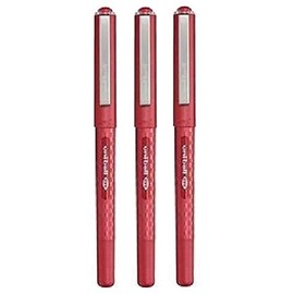 Uni Ball Eye Designer Red Rollerball Pen Fine 0.7mm Nib Tip 0.5mm Line Width Designer Series Quick Drying Pigment Ink UB-157D (Pack Of 3)