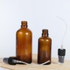 6Pcs 30ml/1oz Empty Brown Glass Lotion Pump Bottles with Black