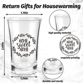 FYSUIMU 28 Sets Return Gifts for Housewarming Sweet Home Acrylic Shot Glasses with Bottle Opener Keychains Organza Bags Thank You Tags for New Home Guests Supplies