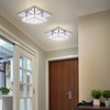 Cainjiazh Dimmable Modern Crystal Chandeliers LED Mini Ceiling Light with