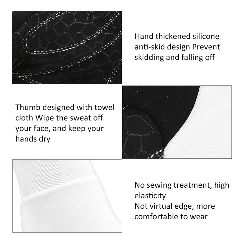 A Pair White Elastic Polyurethane Outdoor Cycling Anti Skid Sunscreen
