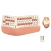 Wireless Ergonomic Keyboard and Mouse Combo with PU Wrist Rest,