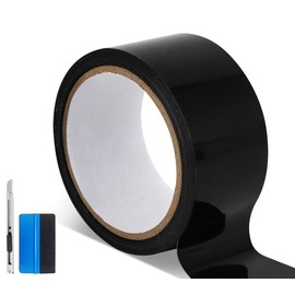 LZLRUN Free Tool Kit Ultra Gloss Piano Black Vinyl Wrap Kit for Black Out Chrome Delete Window Trim Door Trim (2Inches x 30Feet)