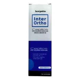 Cepillos Ortodónticos Borgatta Inter Ortho Cerdas Medias Para Brackets 12 Unidades