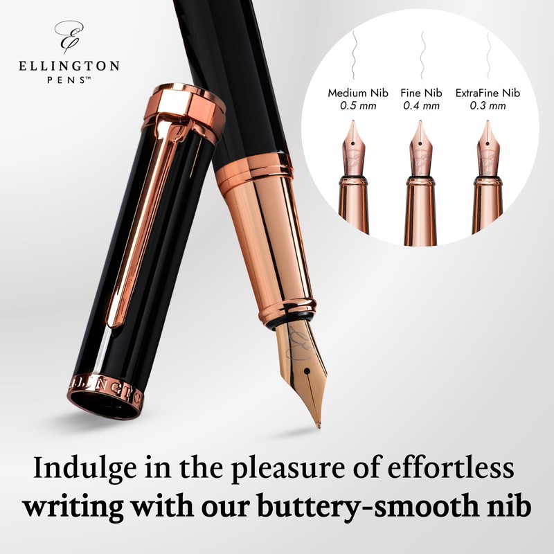 Ellington Pens Luxury Fountain Pen Set - Smooth Medium Nib-