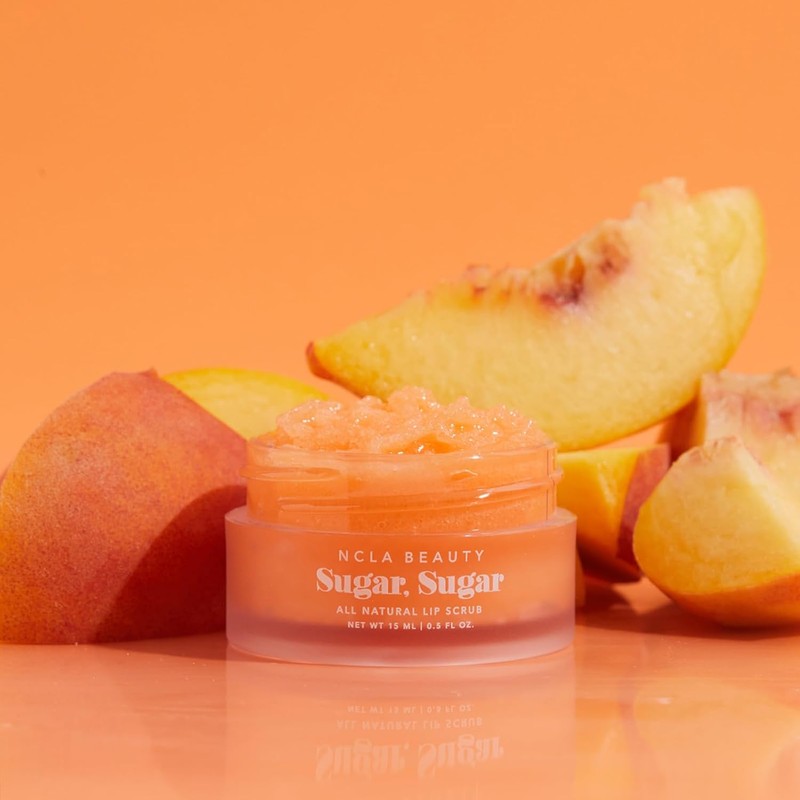 NCLA 100% natural, azúcar vegana, exfoliante de labios (melocotón)