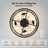 Linour Crystal Caged Ceiling Fan with Light, 18.9'' Flush Mount