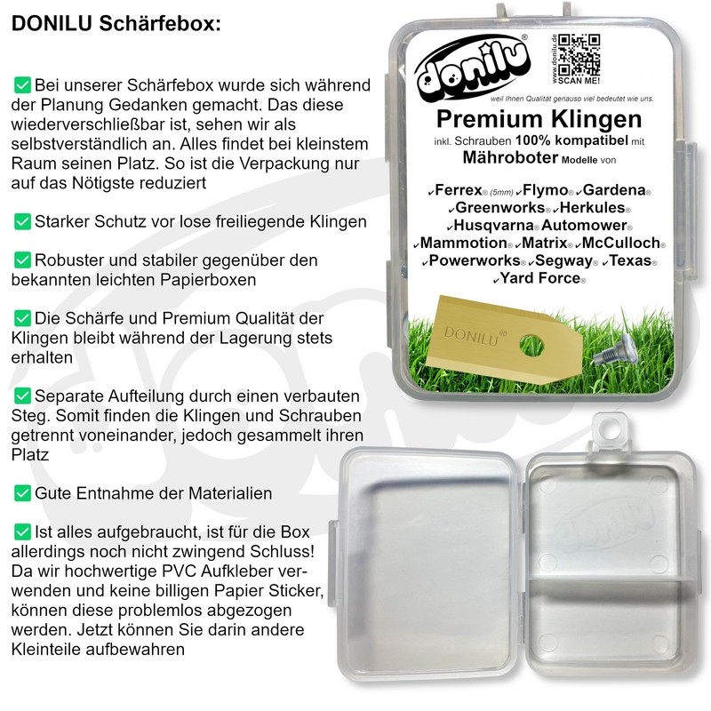 DONILU 15 x Robotic Lawnmower Blade Blades - Titanium Coating