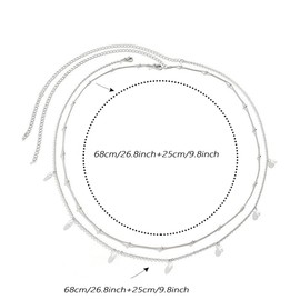 SURALIN 2-Piece Belly Waist Chain Silver Set Belly Chain Silver Waist Chain Belly Chain Tassel Sequins Layered for Women and Girls (Silver), Metal