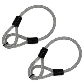 Wideskall 2-Pack 27" inch 15mm Super Duty Vinyl Coated Double Looped Braided Steel Cable Clear