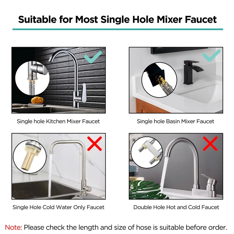 32-Inch Bathroom Kitchen Faucet Connector Braided Stainless Steel Supply Hose