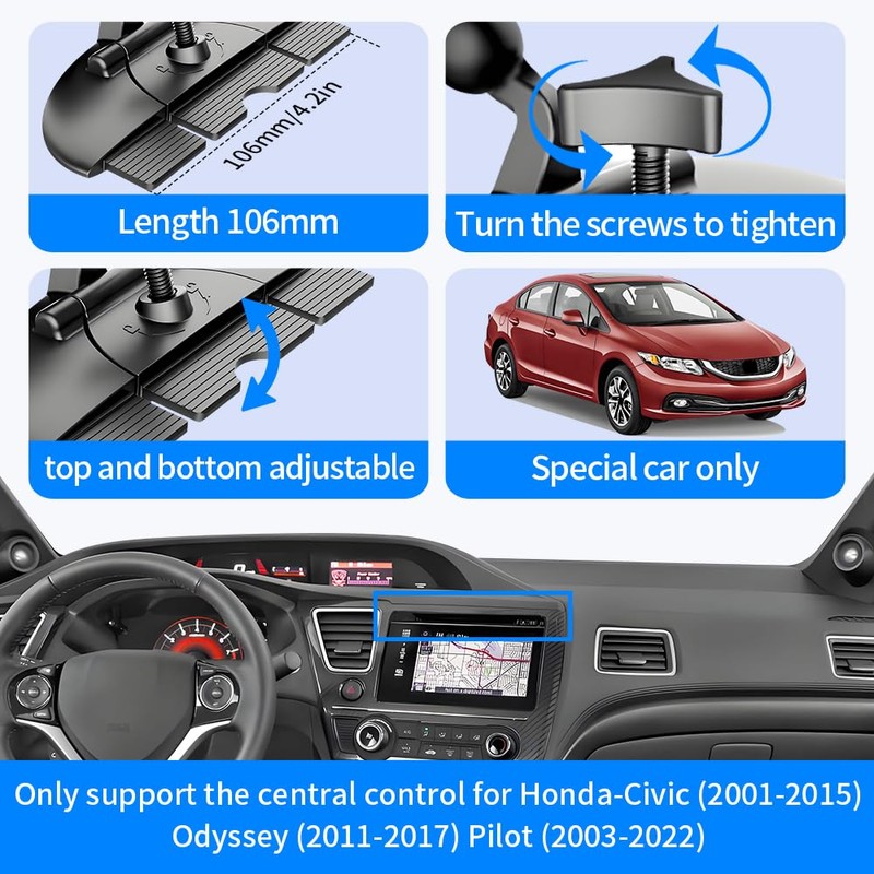 Car CD Slot Phone Mount for Honda Civic 2001-2015，Odyssey 2011-2017，Pilot