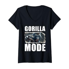 Damen Gorilla Mode Beast Power Motivation | Training im Fitnessstudio T-Shirt mit V-Ausschnitt