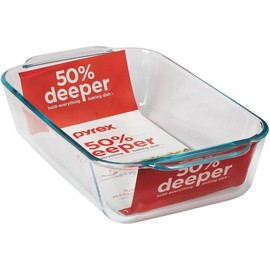 Pyrex Deep Glass Baking Dish - 7x11 Rectangular Glass Bakeware, Dishwasher, Microwave, Freezer & Pre-Heated Oven Safe