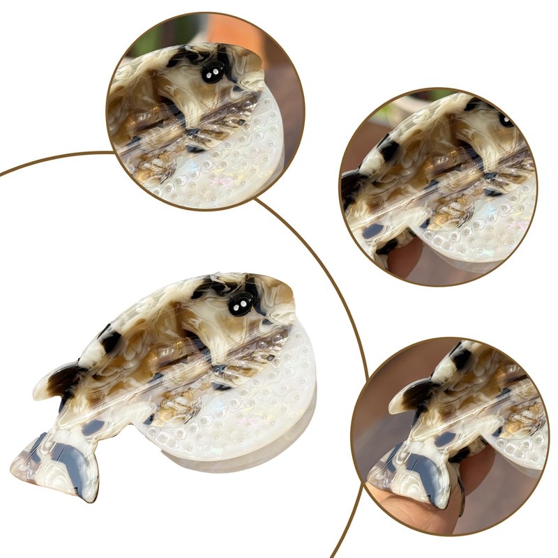 Novelty Salmon Fish Hair Clip (Yellow Pufferfish)