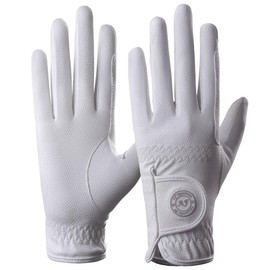 AF EQUESTRIAN Ladies Horse Riding Gloves Equestrian Premium Synthetic Leather Sui Sereno Ladies Gloves Snake Skin Design White (Small)