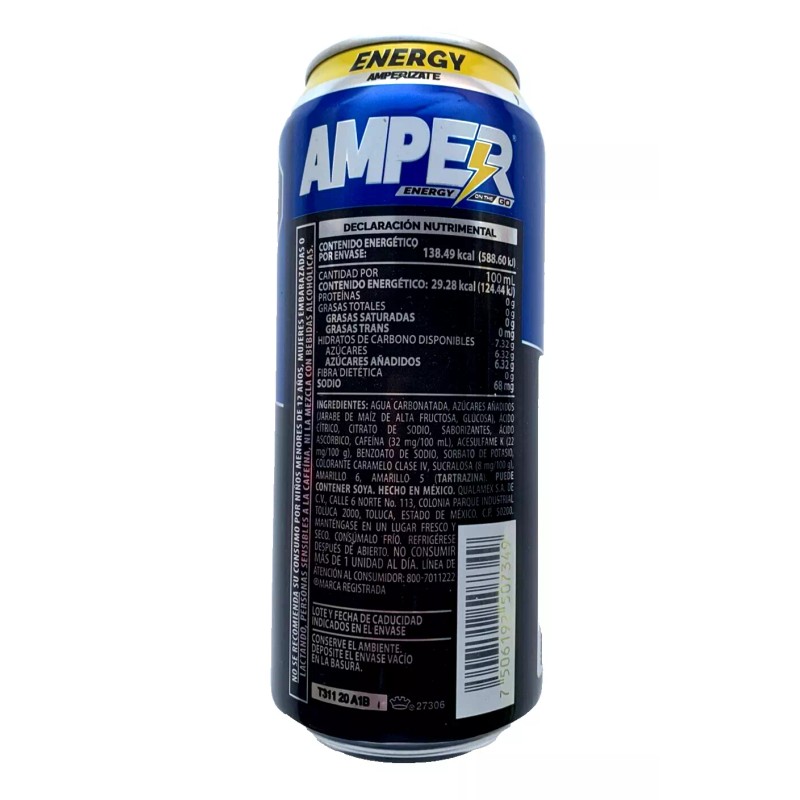 Amper Energy 4-Pk Amper Energy Drink 473ml/15.99 Fl oz