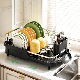Dish Drying Rack for Kitchen Counter,Expandable 15-22.4 in,Dish Drainer