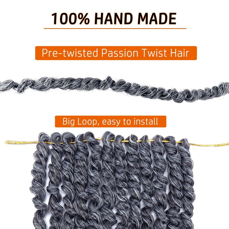 Pre-twisted Passion Twist Hair 10 Inch 8 packs Short Passion