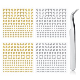 MODRSA Fake Piercings Fake Eyebrow Piercing Fake Nose Stud Fake Face Piercing Fake Labret Stud Stick on Fake Eyebrow Ring Fake Piercing Balls Silver Gold Sticky Fake Bridge Piercing 3mm 4mm 5mm 6mm