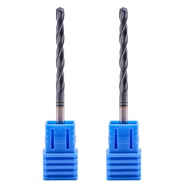 BestParts - 2 brocas de carburo sólido de 1/8 pulgadas, revestimiento AlTiN, 2 brocas de carburo de tungsteno de flauta, ángulo de punto de 136°, diámetro de taladro de 1/8 pulgadas, longitud de