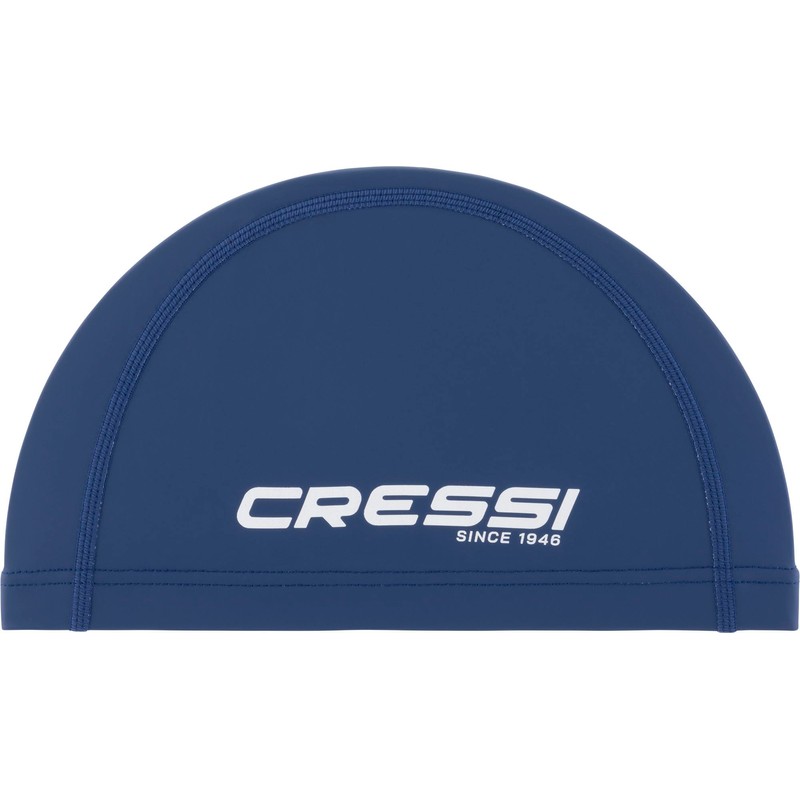 CRESSI Senna Swim Cap Pu Coated Blue/White - Adult Swimming