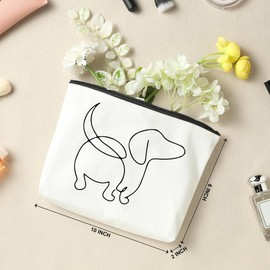 NBIAN Dachshund Gifts, Dachshund Cosmetic Bag, Dog Mom Gifts for Women Dachshund Mom Dog Lover Best Friend Sister Bestie BFF, Dachshund Lover Gifts Mothers Day Graduation Birthday Gifts Makeup Bag