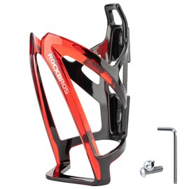 ROCKBROS Bottle Cage, Bicycle Drink Holder, Lightweight, Bottle Holder, Stylish, PC Material, Suitable for Road Bikes, MTB, Cross Bikes, Gradient, One-Piece Mold, Black Red