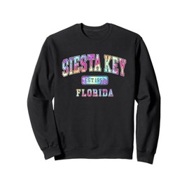Colorful SIESTA KEY FL 1952 TIE DYE BEACH Beach Vacation Sweatshirt