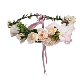 Awaytr Flower Headband, Wedding Hair Wreath Crown – Women’s and Girls’ Flower Hair Wreath for a Wedding Party -