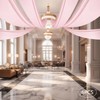 WUPYI Chiffon Ceiling Drapes,6 Panels 5FT x 20FT Pink Ceiling