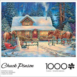 Buffalo Games - Chuck Pinson - Winter's Oasis - 1000 Piece Jigsaw Puzzle for Adults Challenging Puzzle Perfect for Game Nights - Finished Puzzle Size is 26.75 x 19.75