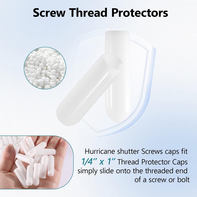 EAORBD Hurricane Shutter Screws Cap for 1/4" X 1" Screw