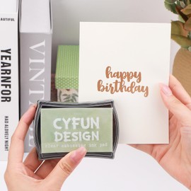 1 Pcs Clear Embossing Ink Pad and 1 Pcs Embossing Powder Tool Applicator Sets for Stamping & Scrapbooking, Transparent Slow-Drying Crisp Ink, | Long-Lasting Inkpads for Rubber Stamps