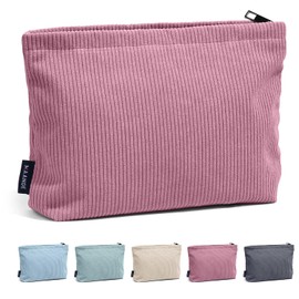 MAANGE Bolsa de Maquillaje Bolsa de Cosméticos de Pana Cosmetiquera para Maquillaje Pequeña Cosmetiquera para Viajar Bolsa para Maquillaje Versátil Portátil(ROSA)