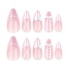 Pink Chrome Press on Nails Bow Pearl Fake Nails Interlaced