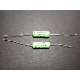 Cornell Dubilier 2 pcs Cornell Dubilier Greenie capacitor 600 VDC .022 MFD PM6S22 NOS