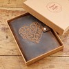 Embossed Heart Genuine Buffalo Leather Refillable Journal - Handcrafted Notebook