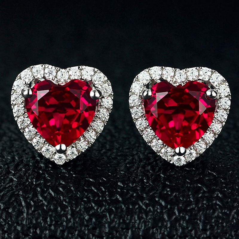 Navachi 925 Sterling Silver 18k White Gold Plated 4.5ct Heart