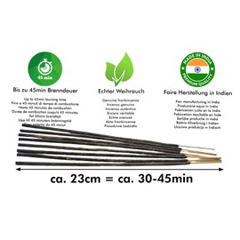Premium Incense Sticks Loban/Frankincense: Naturally Traditional from India in Fair Production. Large Pack of 10 Boxes = 80 Pieces Each 45 Minutes With Real Olibanum Resin
