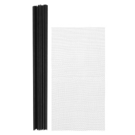 sourcing map 10pcs 8 Inch Plastic Welding Rods, PVC Welding Sticks with Stainless Steel Mesh for Repairing Plastic Bumpers, Kayaks, Black