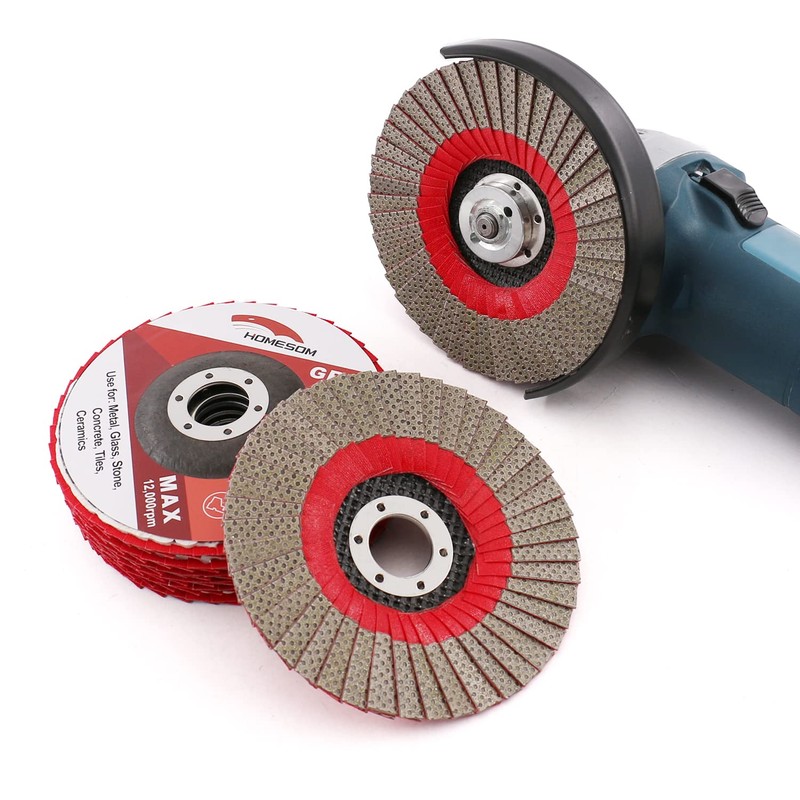 HOMESOM 5 Inch 4pcs 60/100/200/400 Grit Sanding Discs Flap Sanding