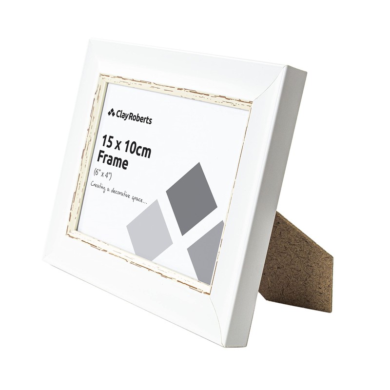 Clay Roberts Photo Picture Frames 6 x 4, White Vintage,