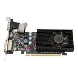 Computer Graphics Card, 1GB 64bit GDDR3 589MHz 1000MHz PCIE 2.0 Gaming Graphics Cards, with HD MI,DVI,VGA Interface, Single Cooling Fan, for DirectX10.1