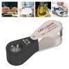 LED UV Loupe Rechargeable Foldable Portable Metal 30X Pocket Magnifier