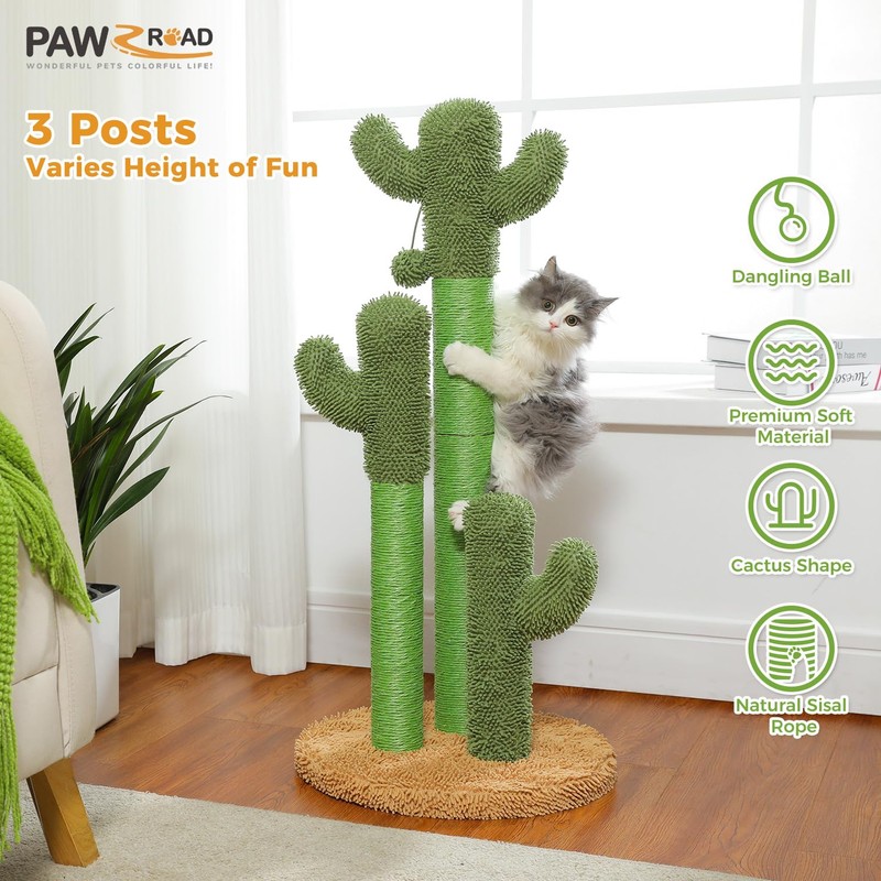 PAWZ Road Cat Scratching Post Cactus Cat Scratcher Featuring with