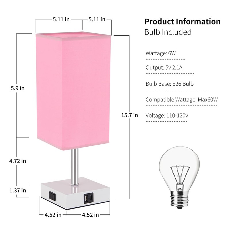 Woderdeng Touch Control Bedside Lamp - 3-Way Dimmable Table Lamps